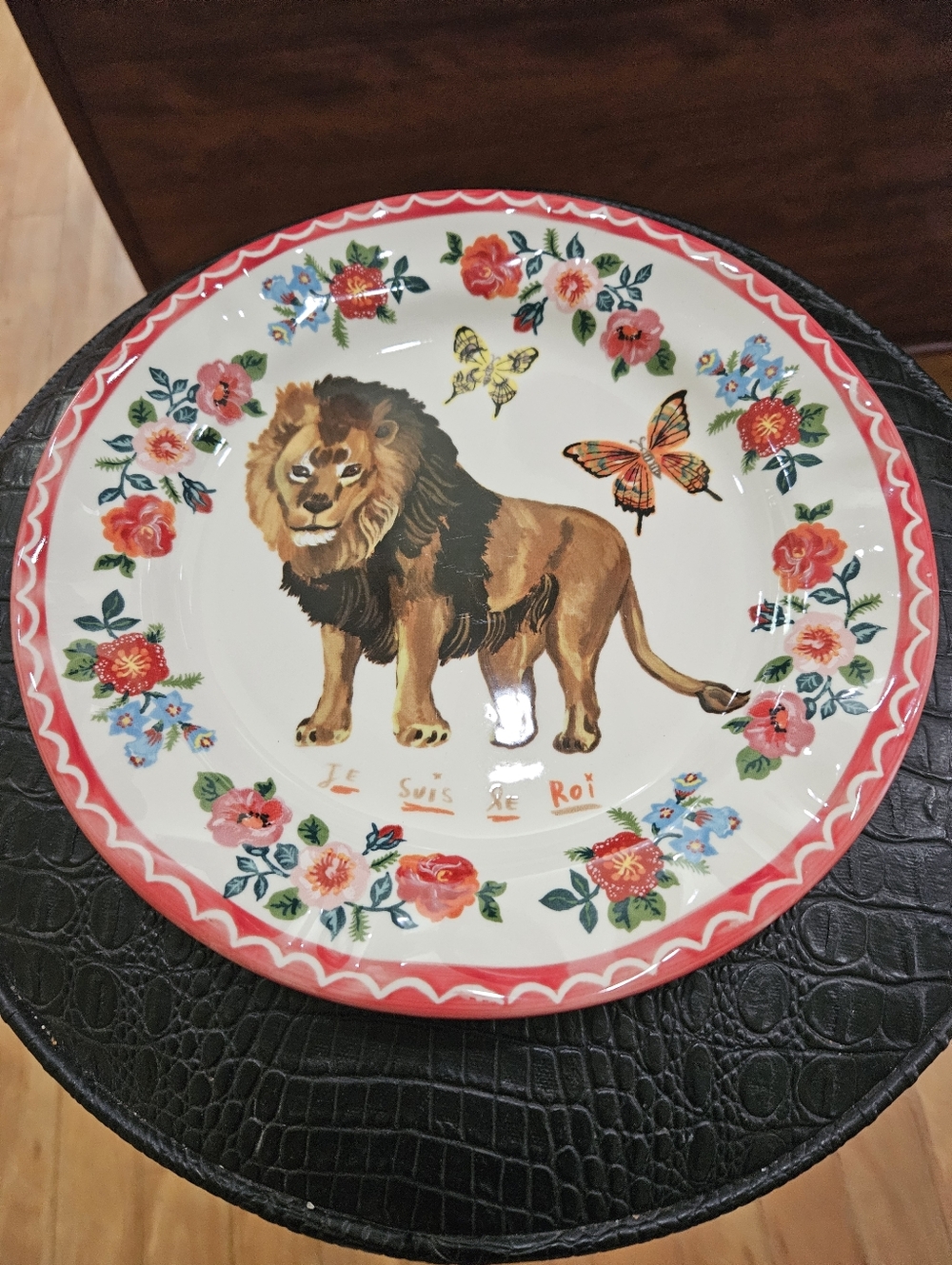 Anthropologie Nathalie Lete Dinner Plate - Lion , Francoohile, NEW WITHOUT BOX